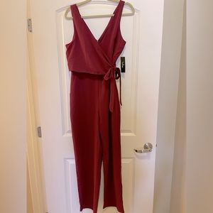 Lulus Burgundy Wide Leg Jumpsuit Size M